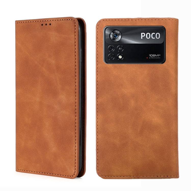 Custodia in pelle con vibrazione magnetica per Xiaomi Poco M4 Pro, Poco X4 Pro