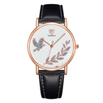 Orologio da donna YAZOLE 360 con cinturino in pelle