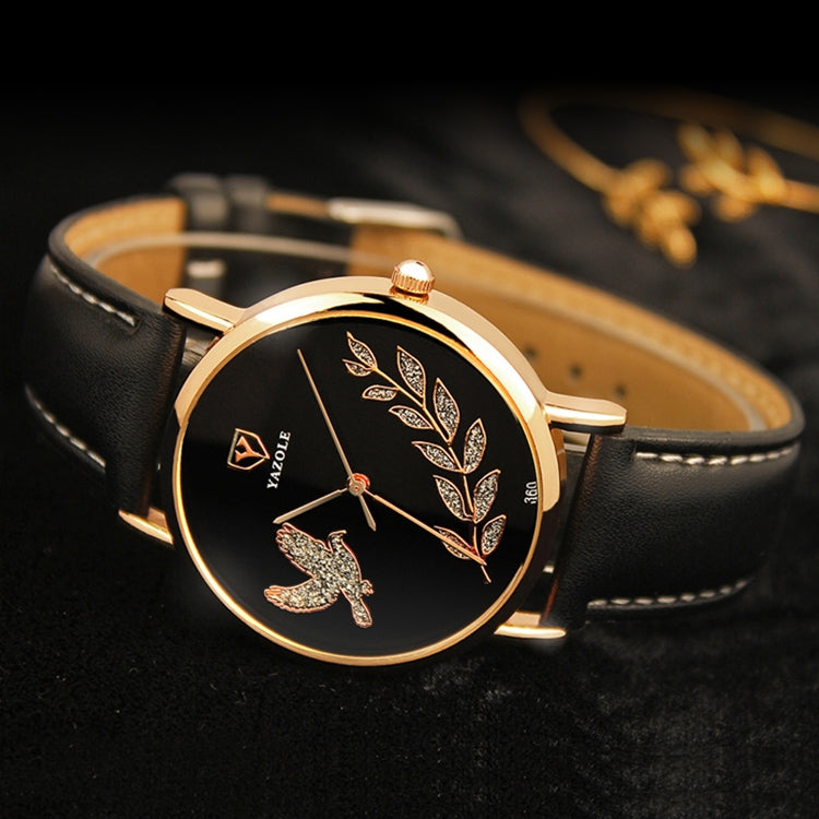 Orologio da donna YAZOLE 360 con cinturino in pelle