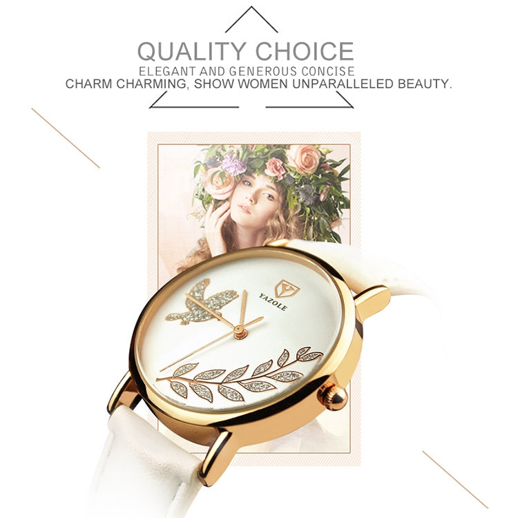 Orologio da donna YAZOLE 360 con cinturino in pelle