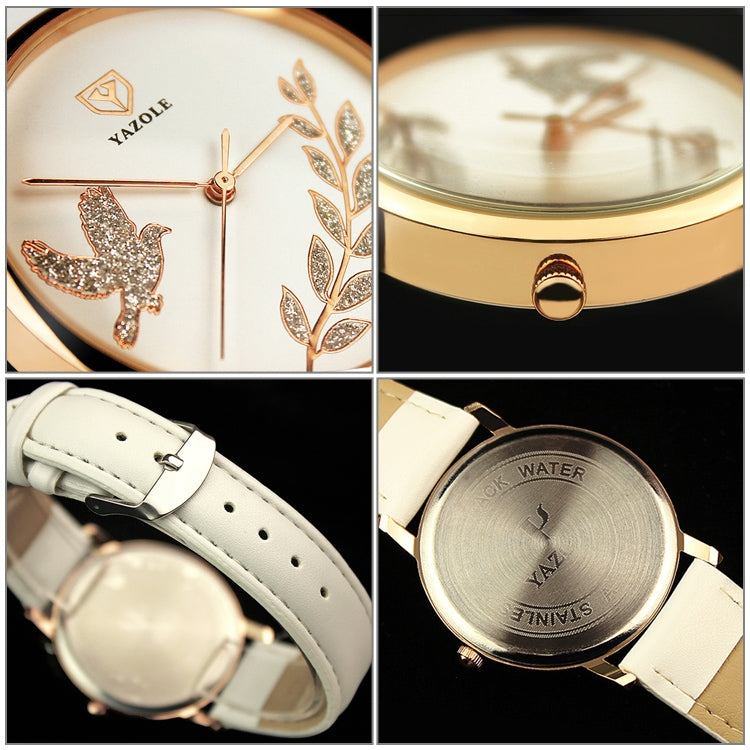 Orologio da donna YAZOLE 360 con cinturino in pelle