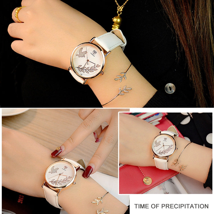 Orologio da donna YAZOLE 360 con cinturino in pelle