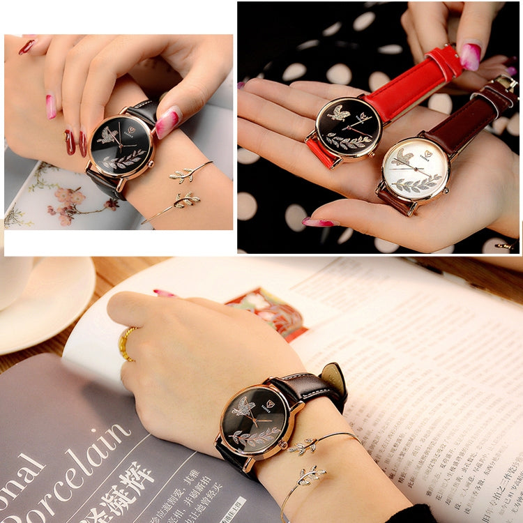Orologio da donna YAZOLE 360 con cinturino in pelle