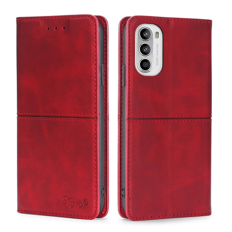 Custodia in pelle magnetica con supporto orizzontale per Motorola Moto G52
