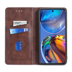 Custodia in pelle magnetica con supporto orizzontale per Motorola Moto G52