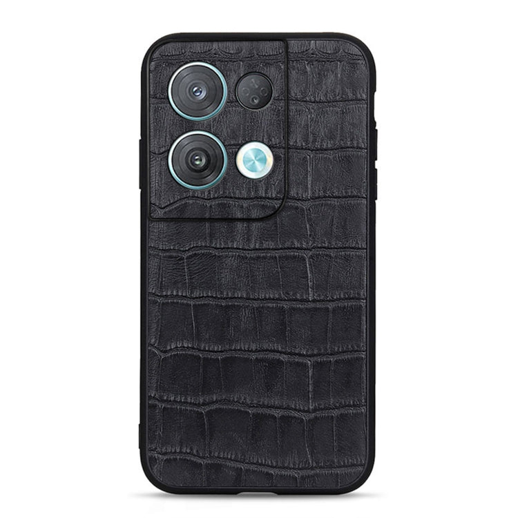 Custodia in vera pelle con trama di coccodrillo per OPPO Reno8