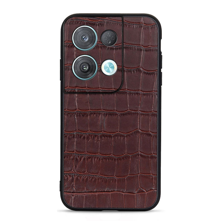 Custodia in vera pelle con trama di coccodrillo per OPPO Reno8