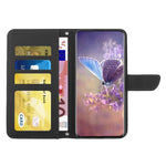 Custodia per cellulare in pelle goffrata con peonia a farfalla per Motorola Moto