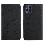 Custodia per cellulare in pelle goffrata con peonia a farfalla per Motorola Moto
