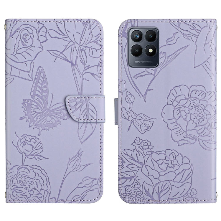 Custodia per cellulare in pelle goffrata con peonia a farfalla per Motorola Moto