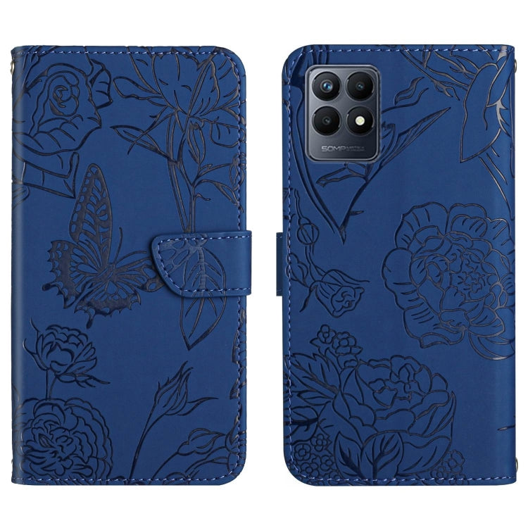 Custodia per cellulare in pelle goffrata con peonia a farfalla per Motorola Moto