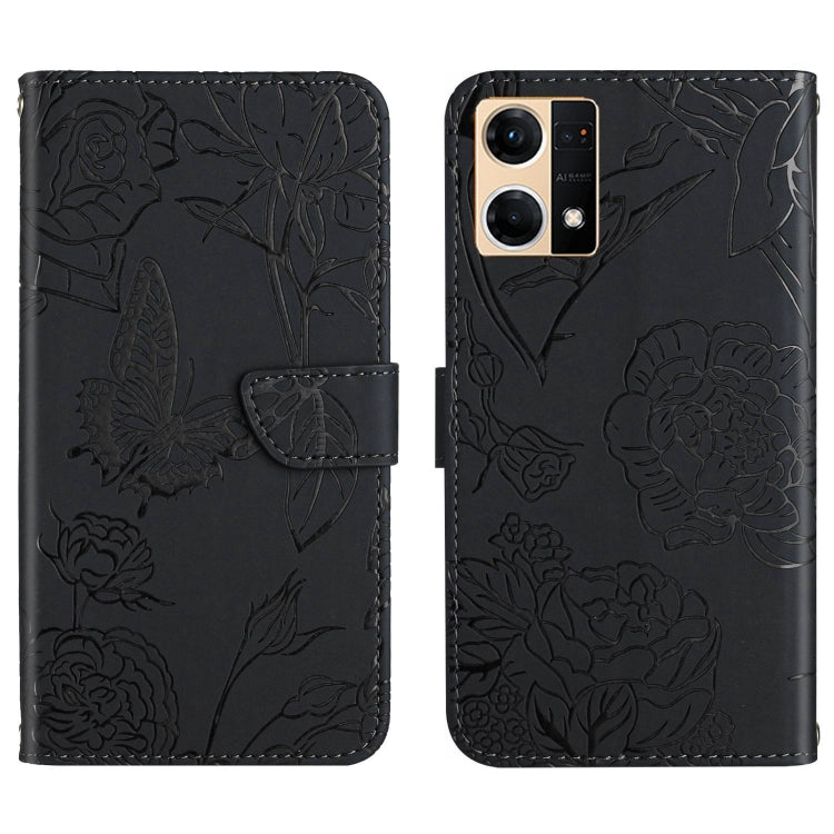 Custodia per cellulare in pelle goffrata con peonia a farfalla per Motorola Moto