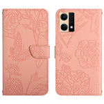 Custodia per cellulare in pelle goffrata con peonia a farfalla per Motorola Moto
