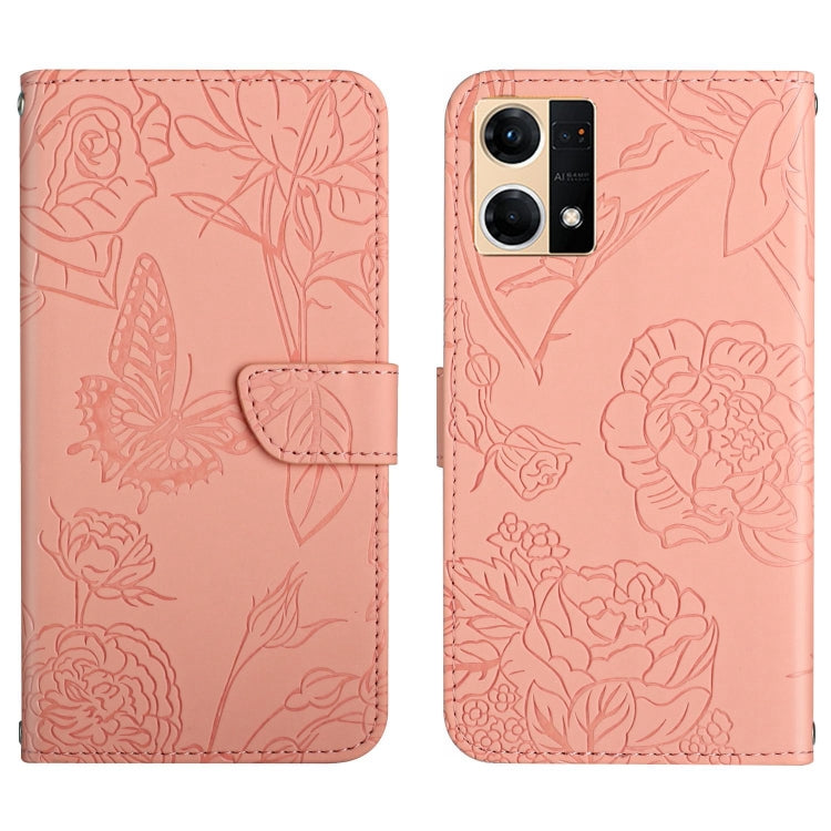 Custodia per cellulare in pelle goffrata con peonia a farfalla per Motorola Moto