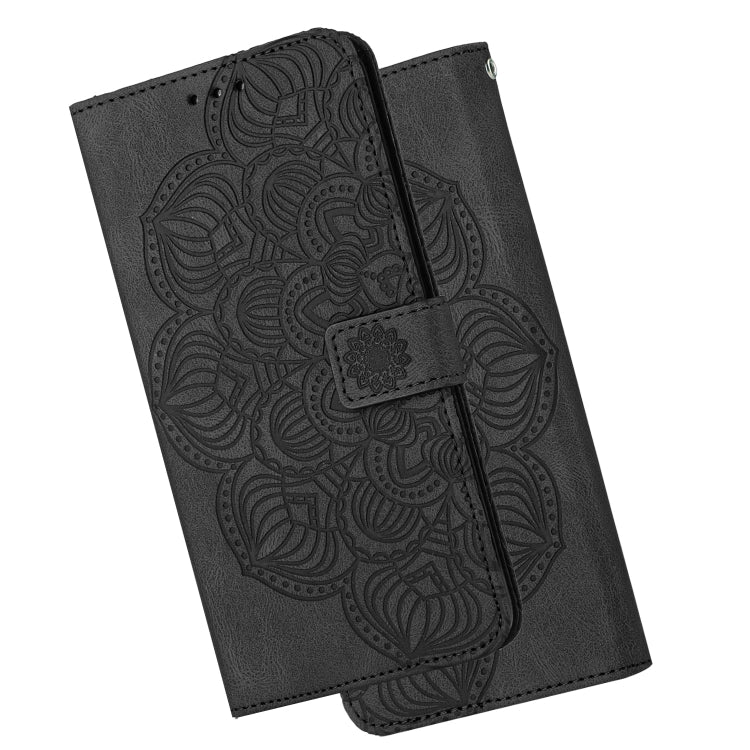 Custodia pelle flip goffrata con mandala per OPPO Realme C20, Realme C21, Reno6