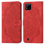 Custodia pelle flip goffrata con mandala per OPPO Realme C20, Realme C21, Reno6