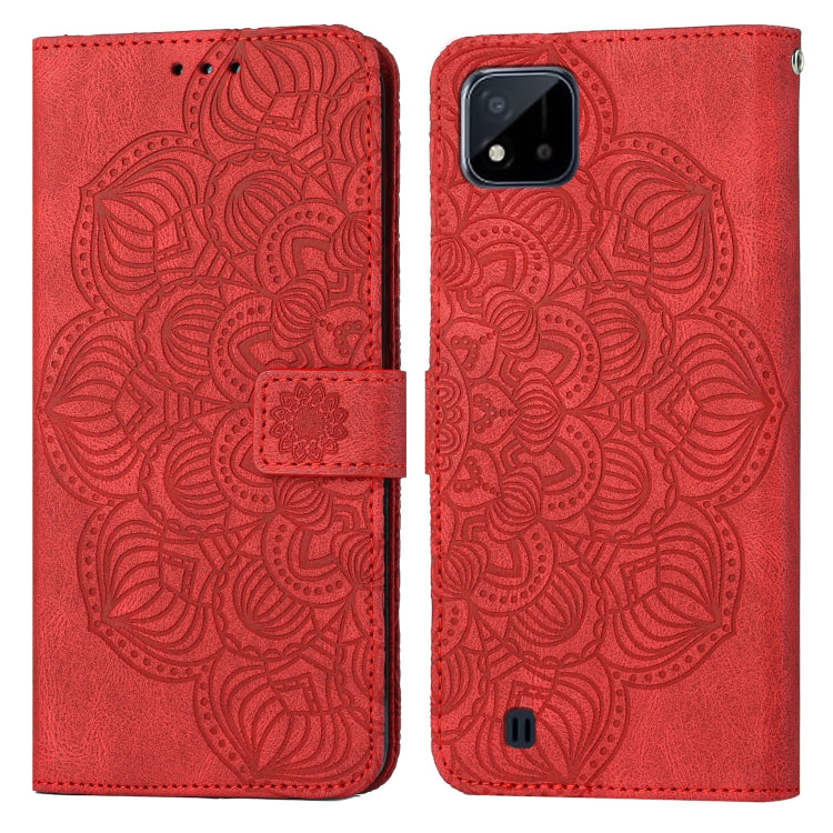 Custodia pelle flip goffrata con mandala per OPPO Realme C20, Realme C21, Reno6