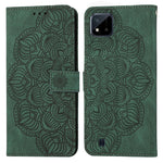 Custodia pelle flip goffrata con mandala per OPPO Realme C20, Realme C21, Reno6