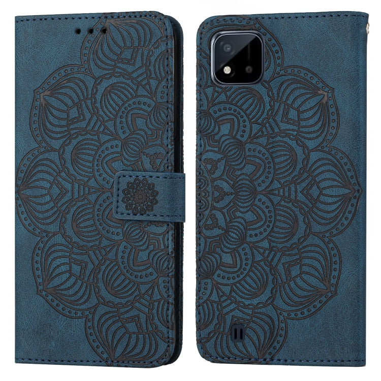 Custodia pelle flip goffrata con mandala per OPPO Realme C20, Realme C21, Reno6