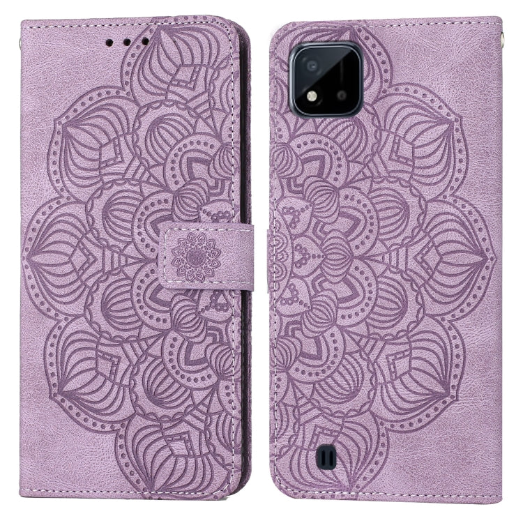 Custodia pelle flip goffrata con mandala per OPPO Realme C20, Realme C21, Reno6