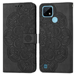 Custodia pelle flip goffrata con mandala per OPPO Realme C20, Realme C21, Reno6