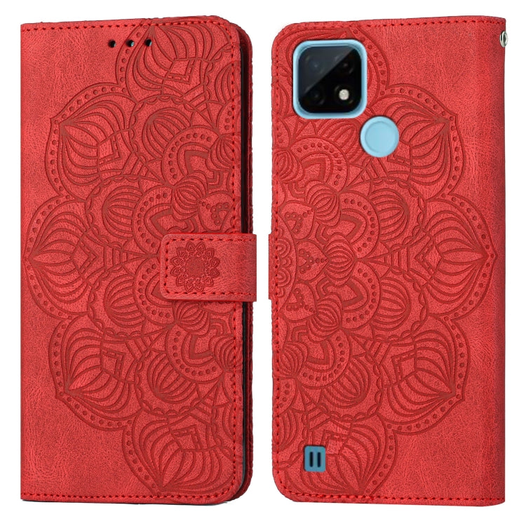 Custodia pelle flip goffrata con mandala per OPPO Realme C20, Realme C21, Reno6