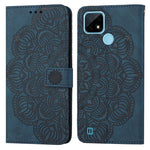 Custodia pelle flip goffrata con mandala per OPPO Realme C20, Realme C21, Reno6