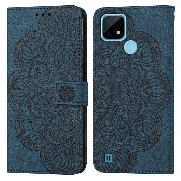 Custodia pelle flip goffrata con mandala per OPPO Realme C20, Realme C21, Reno6