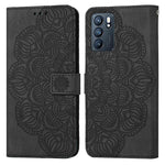 Custodia pelle flip goffrata con mandala per OPPO Realme C20, Realme C21, Reno6