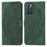 Custodia pelle flip goffrata con mandala per OPPO Realme C20, Realme C21, Reno6