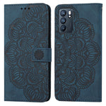 Custodia pelle flip goffrata con mandala per OPPO Realme C20, Realme C21, Reno6