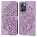 Custodia pelle flip goffrata con mandala per OPPO Realme C20, Realme C21, Reno6
