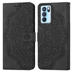 Custodia pelle flip goffrata con mandala per OPPO Realme C20, Realme C21, Reno6