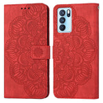 Custodia pelle flip goffrata con mandala per OPPO Realme C20, Realme C21, Reno6
