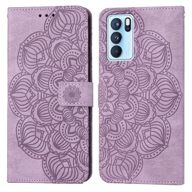 Custodia pelle flip goffrata con mandala per OPPO Realme C20, Realme C21, Reno6