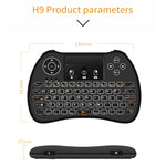 Tastiera wireless mini H9 2.4GHz con touchpad e retroilluminazion