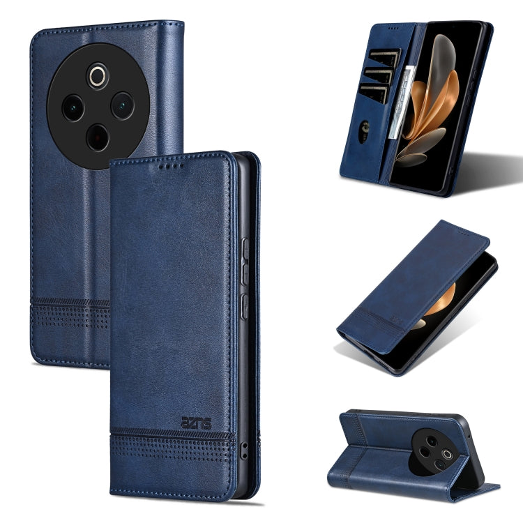 Custodia per telefono in pelle con texture di vitello magnetica AZNS, For vivo X200 Pro, For vivo Y300 Pro, For vivo S19 Pro, For vivo S19