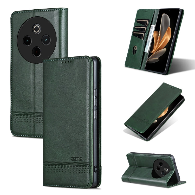 Custodia per telefono in pelle con texture di vitello magnetica AZNS, For vivo X200 Pro, For vivo Y300 Pro, For vivo S19 Pro, For vivo S19