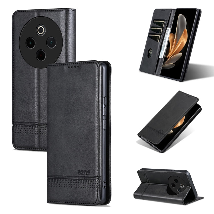 Custodia per telefono in pelle con texture di vitello magnetica AZNS, For vivo X200 Pro, For vivo Y300 Pro, For vivo S19 Pro, For vivo S19