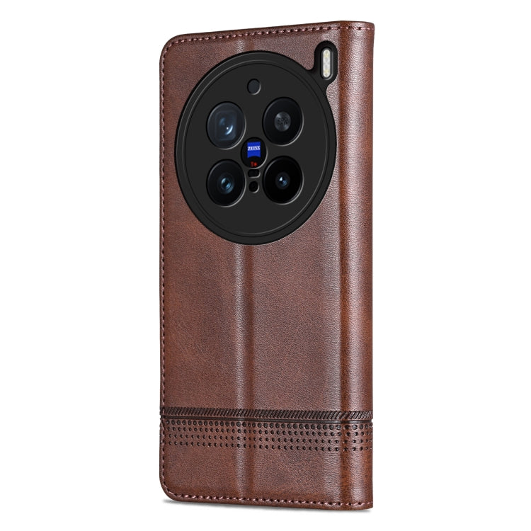 Custodia per telefono in pelle con texture di vitello magnetica AZNS, For vivo X200 Pro, For vivo Y300 Pro, For vivo S19 Pro, For vivo S19