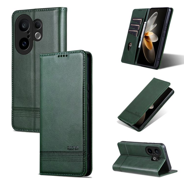 Custodia per telefono in pelle con texture di vitello magnetica AZNS, For vivo X300 E 5G, For vivo V60 Lite 5G, For vivo Y400 Pro 5G, For vivo S30 Pro mini