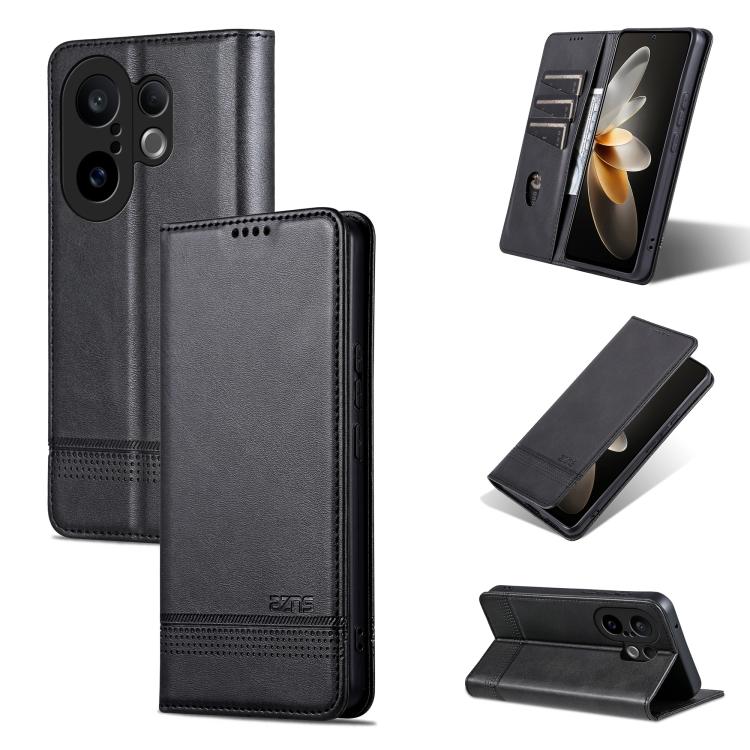 Custodia per telefono in pelle con texture di vitello magnetica AZNS, For vivo X300 E 5G, For vivo V60 Lite 5G, For vivo Y400 Pro 5G, For vivo S30 Pro mini