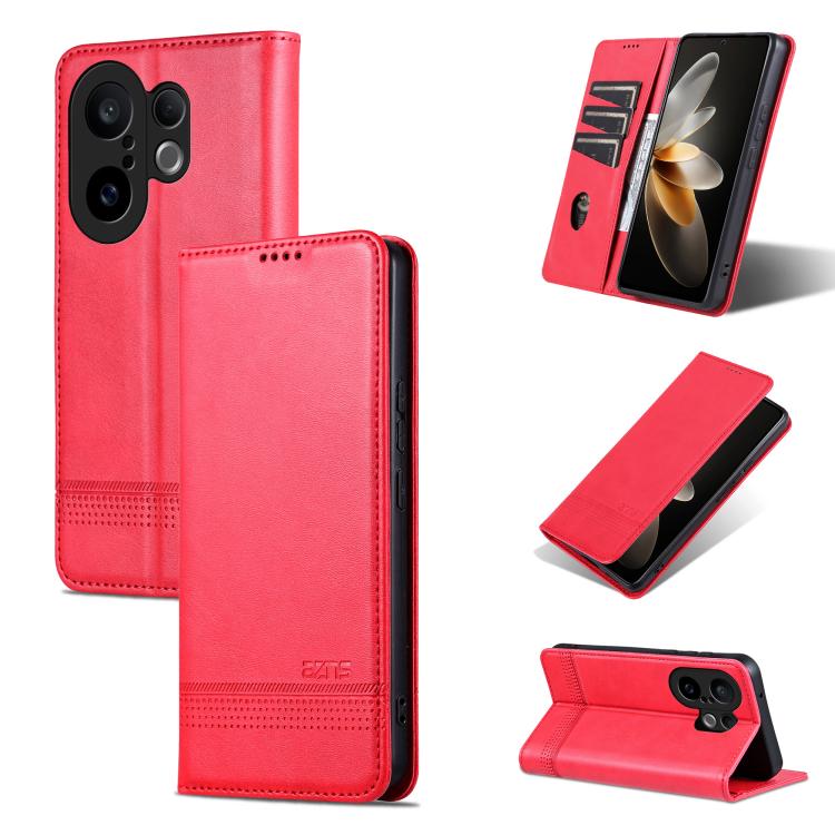 Custodia per telefono in pelle con texture di vitello magnetica AZNS, For vivo X300 E 5G, For vivo V60 Lite 5G, For vivo Y400 Pro 5G, For vivo S30 Pro mini