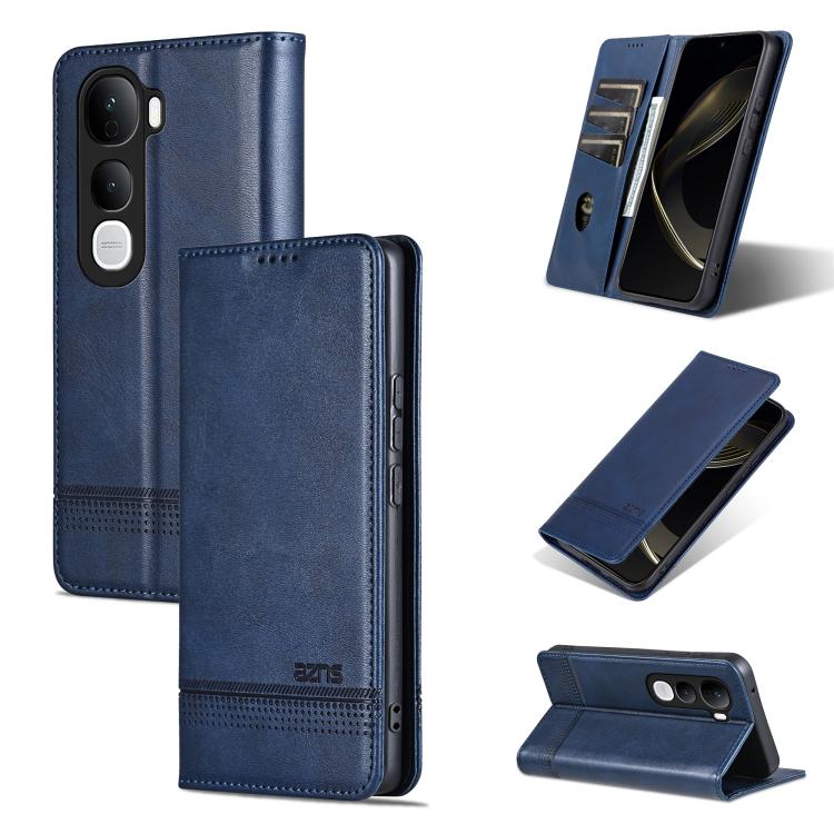 Custodia per telefono in pelle con texture di vitello magnetica AZNS, For vivo X300 E 5G, For vivo V60 Lite 5G, For vivo Y400 Pro 5G, For vivo S30 Pro mini
