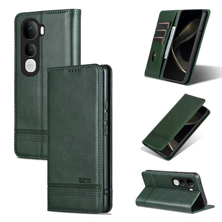 Custodia per telefono in pelle con texture di vitello magnetica AZNS, For vivo X300 E 5G, For vivo V60 Lite 5G, For vivo Y400 Pro 5G, For vivo S30 Pro mini