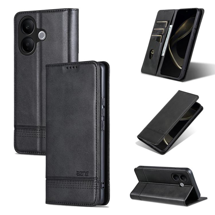 Custodia per telefono in pelle con texture di vitello magnetica AZNS, For vivo X300 E 5G, For vivo V60 Lite 5G, For vivo Y400 Pro 5G, For vivo S30 Pro mini