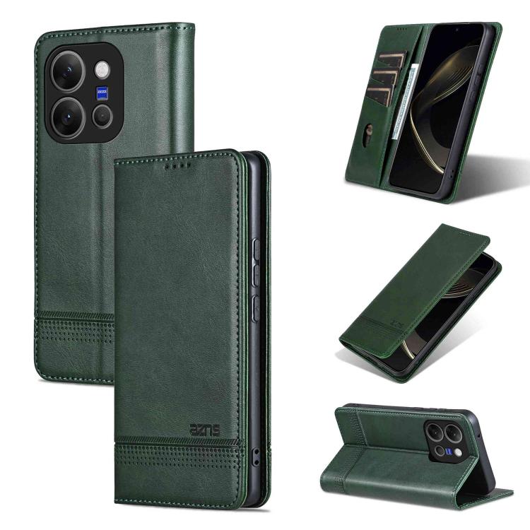 Custodia per telefono in pelle con texture di vitello magnetica AZNS, For vivo X300 E 5G, For vivo V60 Lite 5G, For vivo Y400 Pro 5G, For vivo S30 Pro mini