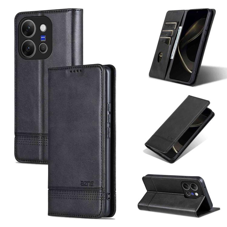 Custodia per telefono in pelle con texture di vitello magnetica AZNS, For vivo X300 E 5G, For vivo V60 Lite 5G, For vivo Y400 Pro 5G, For vivo S30 Pro mini