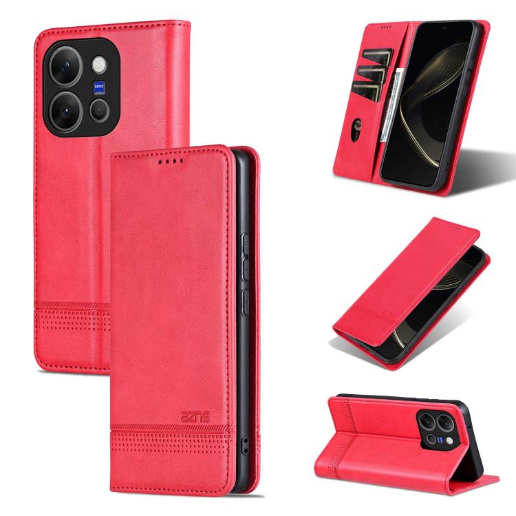 Custodia per telefono in pelle con texture di vitello magnetica AZNS, For vivo X300 E 5G, For vivo V60 Lite 5G, For vivo Y400 Pro 5G, For vivo S30 Pro mini