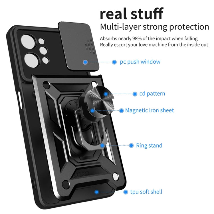 Cover fotocamera scorrevole TPU+PC per OPPO Realme C31, vivo V23 5G / S12